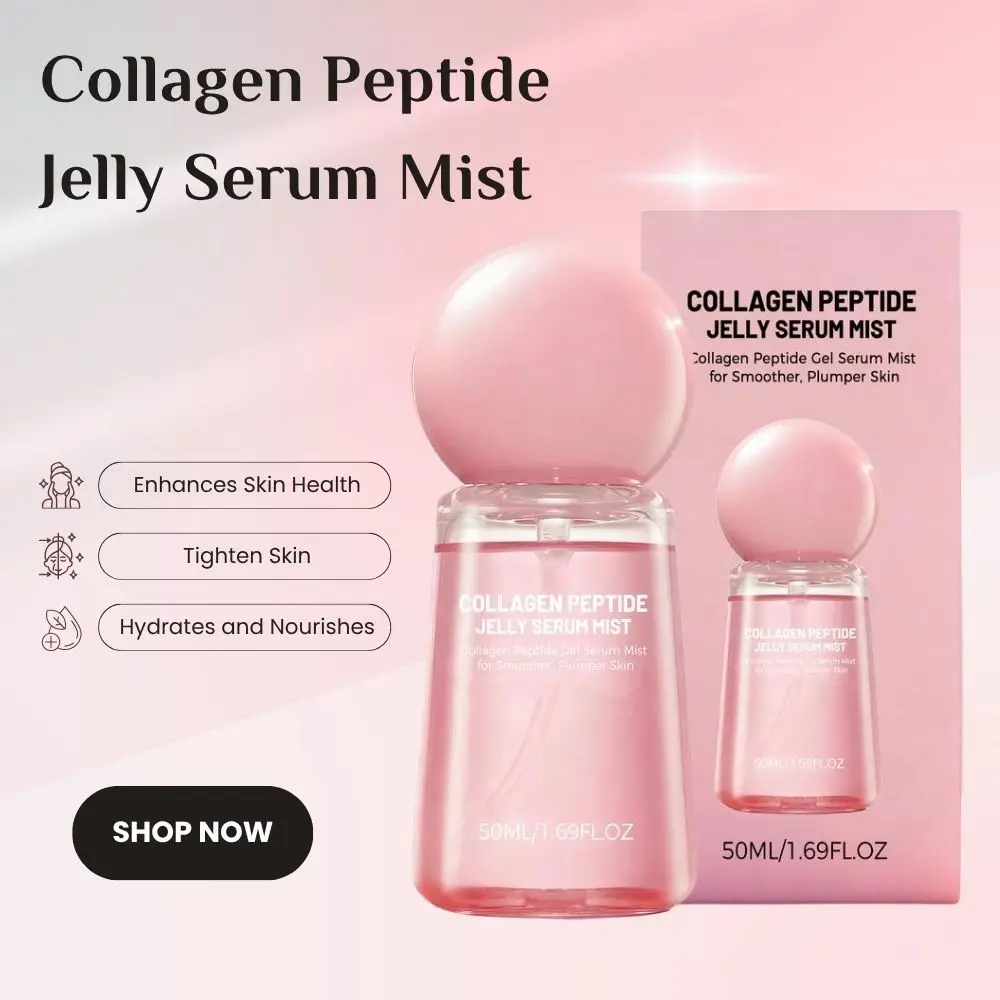 Collagen Jelly Serum Mist Smooth Dry Lines Nourish Hydrating Skin Tone Tighten Facial Pores Jelly Essence Spray 50ml