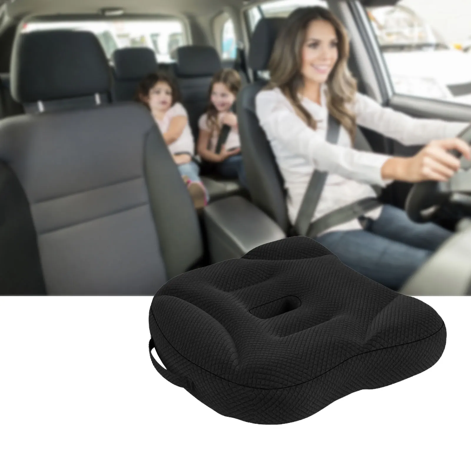 

Portable Car Seat Booster Cushion Heightening Height Boost Mat Breathable Driver Expand Field Of View Lift Interior Seat Pad