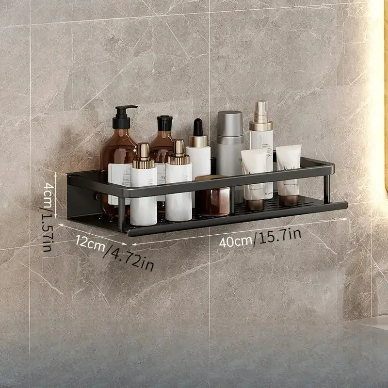 Black Bathroom Shower Room Storage Rack Toiletries Shelf Storage Is Perfect For Bathroom Item Storage 5