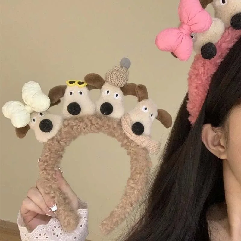 

Заколка для волос в виде собаки, 3D повязка для волос в ванную комнату, туалетные принадлежности, Милый мультяшный ободок для волос с высокой черепной девочкой, аксессуар для волос для девочек