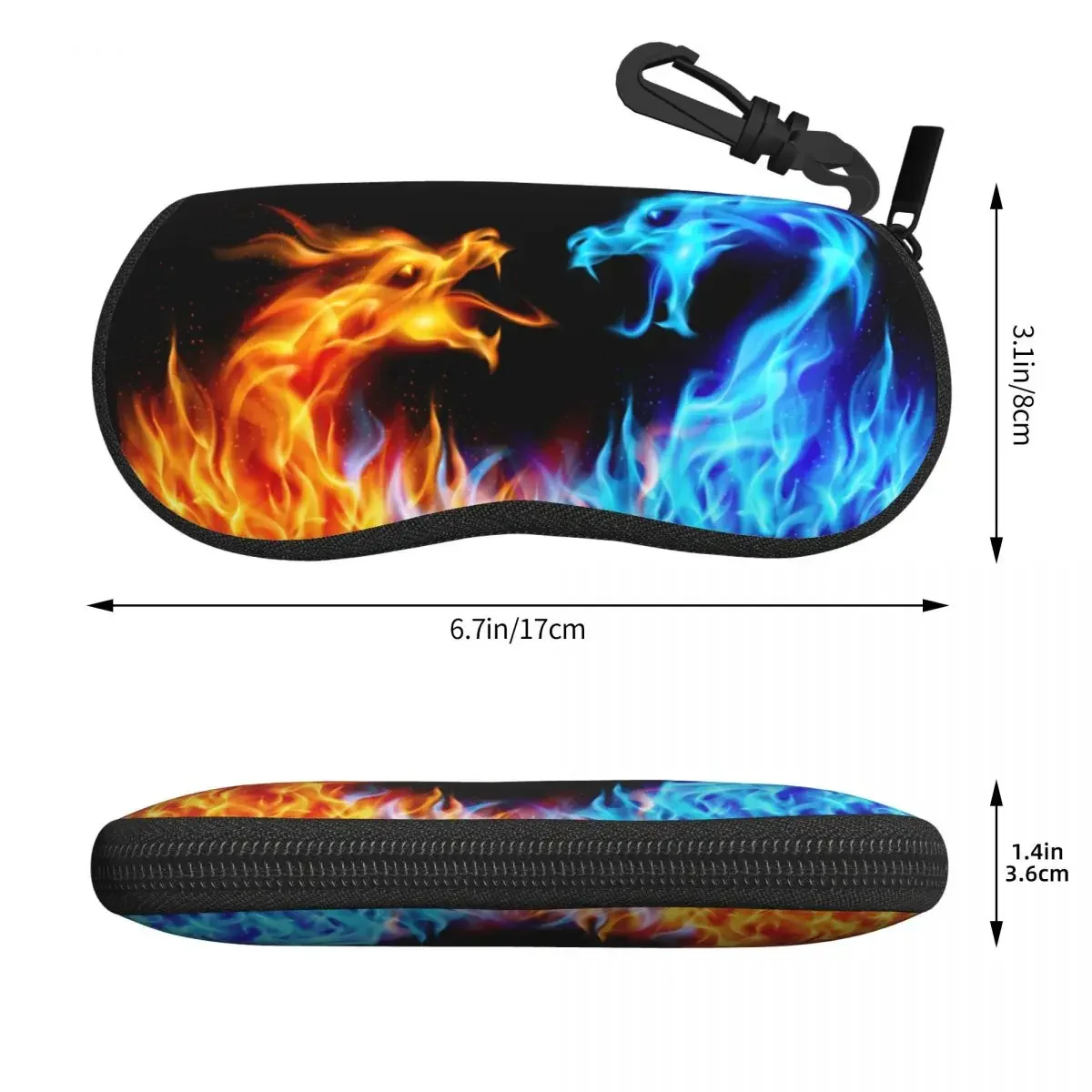 Red Fire Against Blue Ice Dragon Glasses Case Fashion Shell Eyeglasses Case Sunglasses Box
