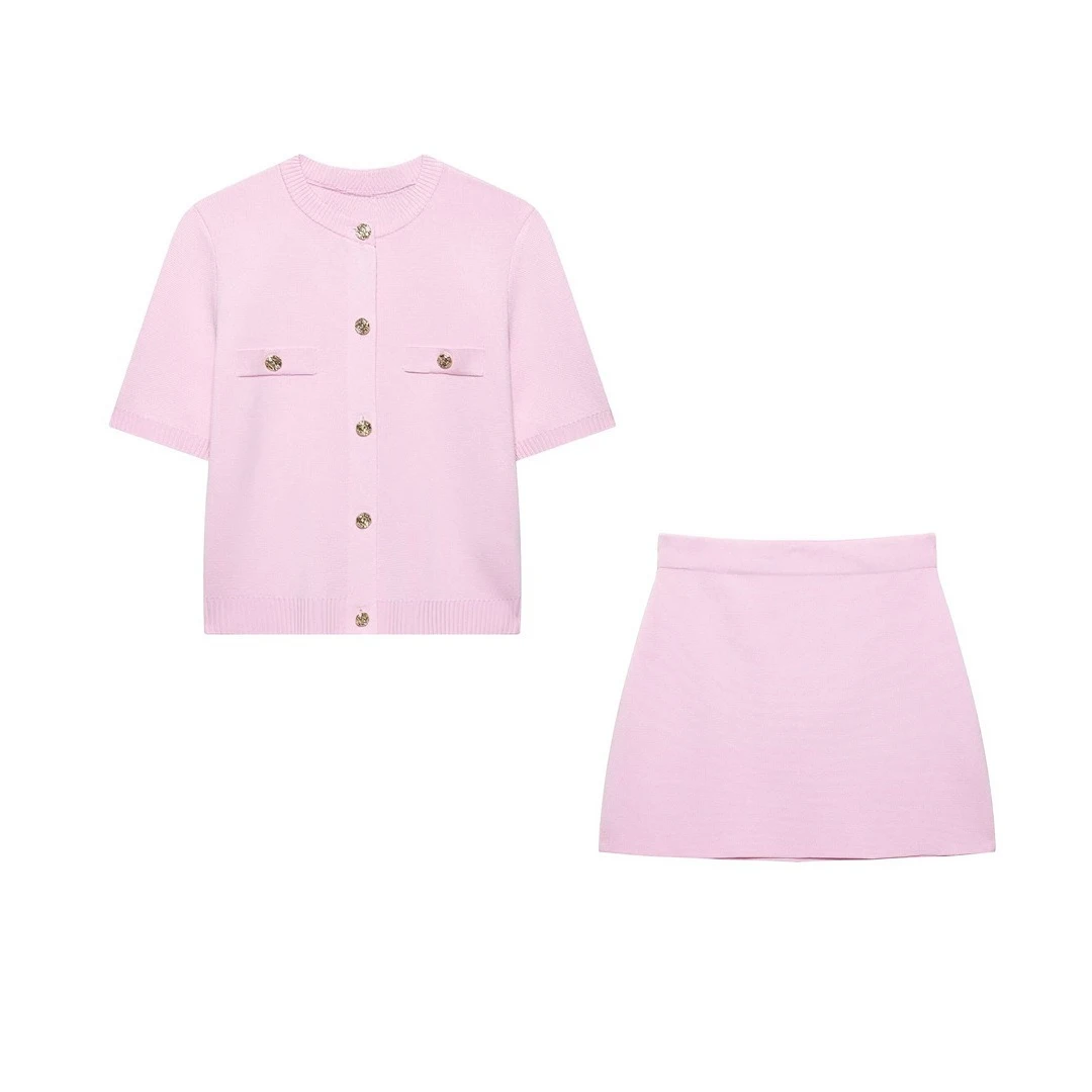 Chic Halter Tie-Back Crop Top & Ruffled Slim Skirt Set | ULZZANG BELLA