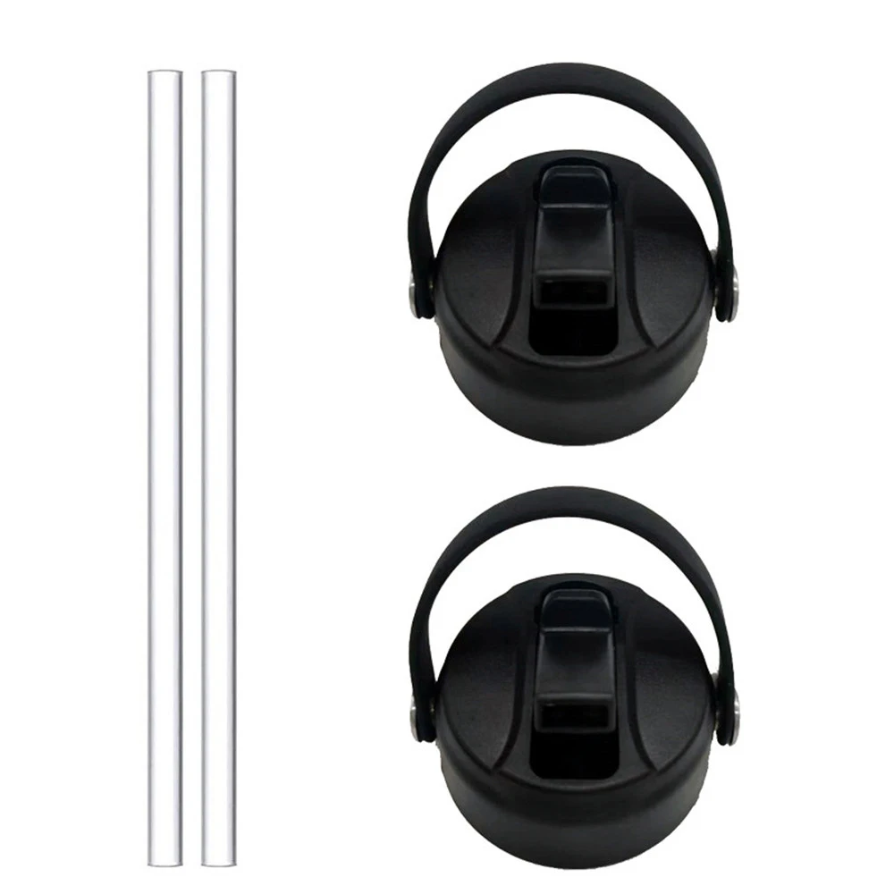 Universal Straw Lid Flex Cap Fits Most Wide Mouth Bottles For Hydro Bottles 12 18 21 24 32 40 60 oz Water Bottle Flask