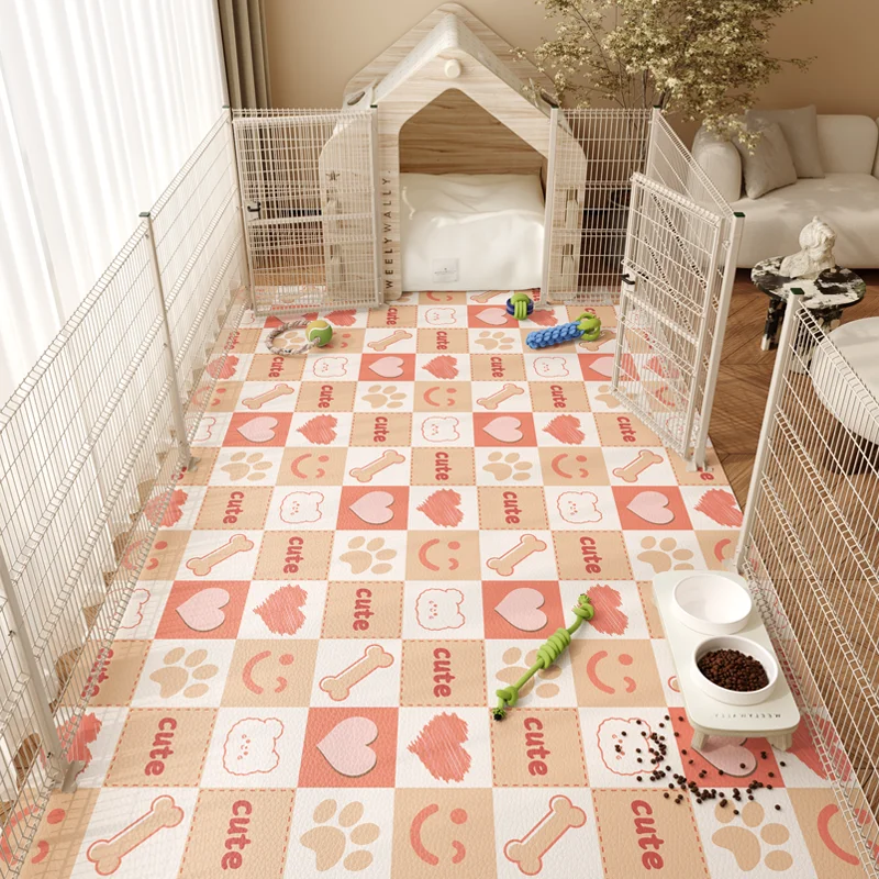 Pet Waterproof Floor Mat Home Pvc Leather Rug Large Area Anti-oil Anti-fouling Carpet Cartoon Cute Balcony Thickened Carpets 4