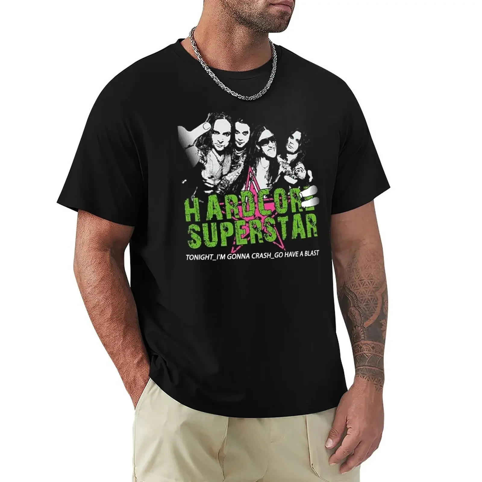 Hardcore-Superstar-Rock-Band-Black-White-T-Shirt Funnys Cute Clothes Designer T Shirt Uomo