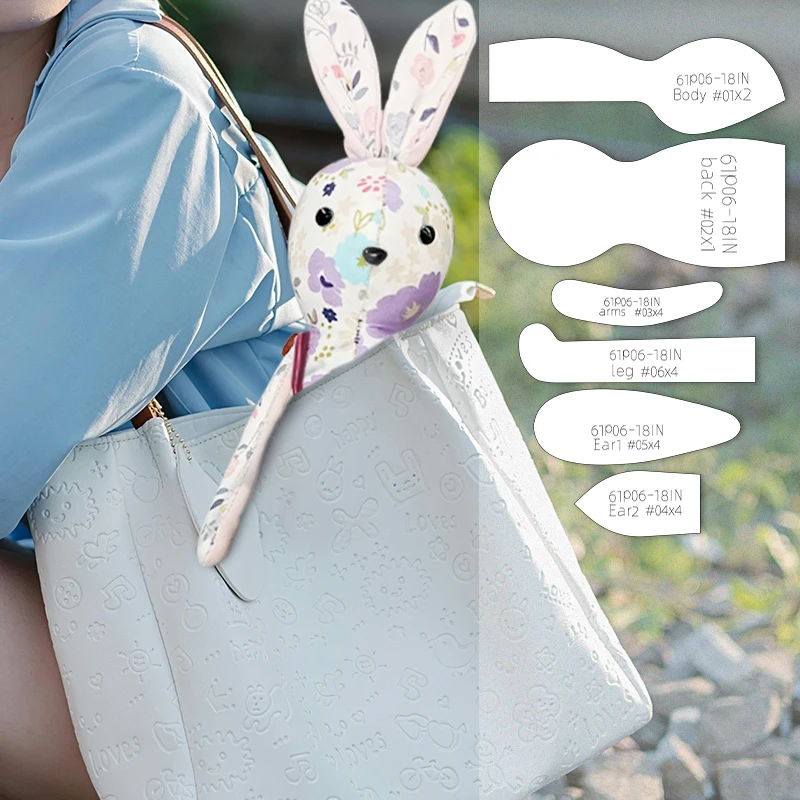 Acrylic templates rabbit making mold 6pcs handcraft rabbit doll quilting template DIY molds sewing tools decoration gifts sewing template