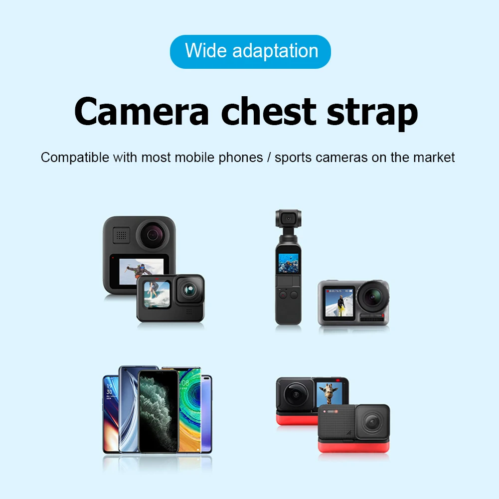 Harness Strap Holder Adjustable Mobile Phone Chest Strap Harness Mount Elastic Breathable With J-hook for DJI Osmo Action Camera
