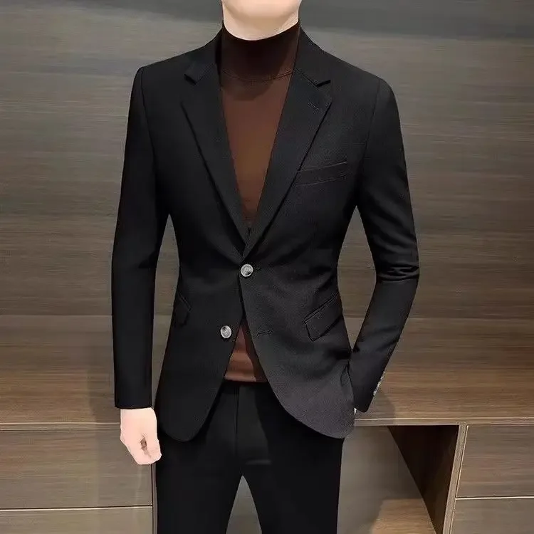 thumbnail image 1 of Abrigos masculinos de color sólido de moda, oferta barata e informal, nuevas ofertas, chaquetas blazers Joker para hombre, ropa de moda 2024, estética y elegante, 1 of 5
