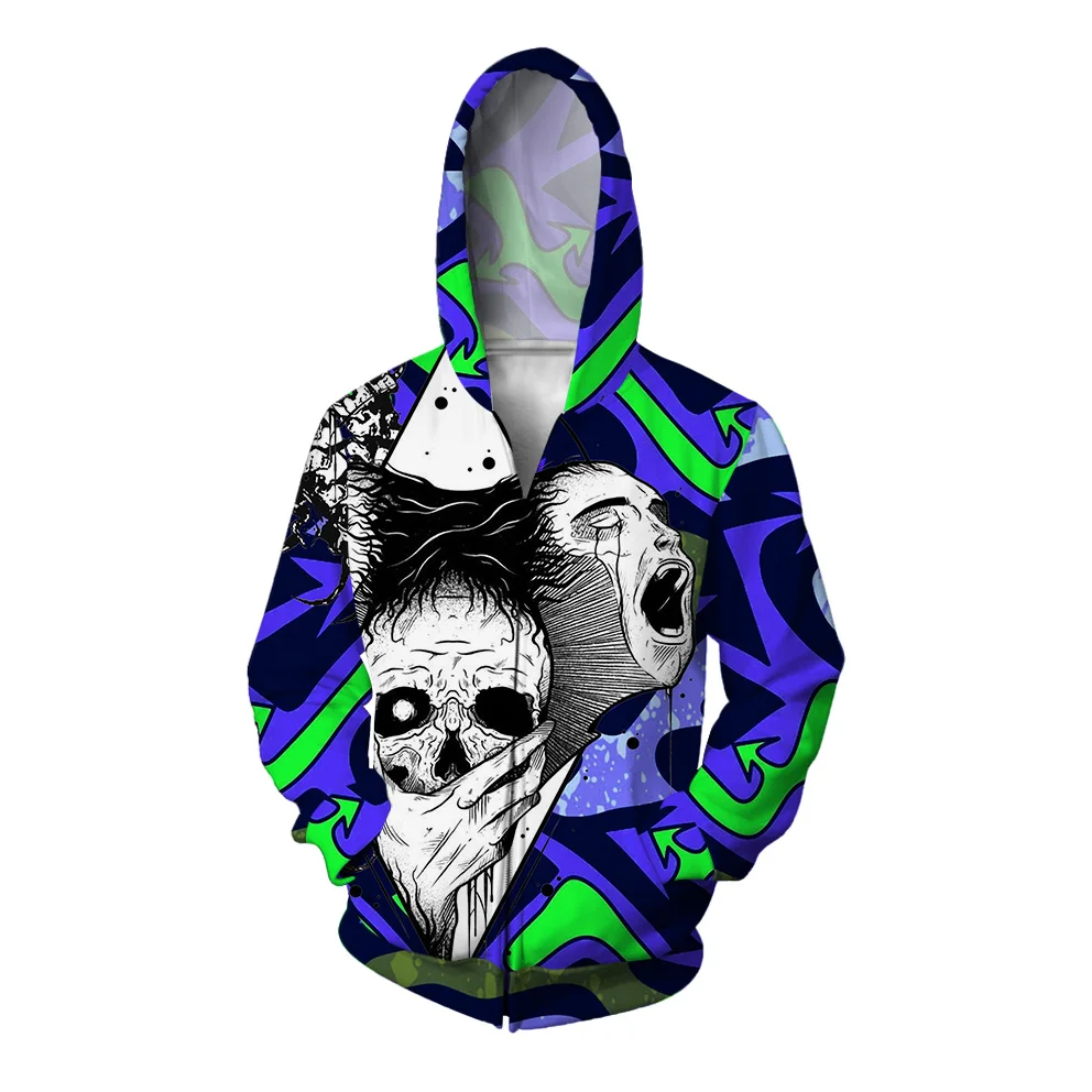 thumbnail image 1 of Sudadera con capucha informal y cómoda para hombre, ropa de otoño Y2k, sudadera con capucha con estampado de cara horrorosa, ropa para hombre, sudaderas con cremallera para hombre, 1 of 5