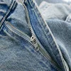 Women's Fashion Jeans Solid Colour Loose Trousers Gradient Colour Casual Streetwear Pant Broken Holes Decorated Jeans 6