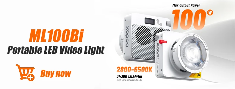 Description Picture 2 of itemGodox ML100Bi LED Lights Photography Accessories ML-CS30 ML-SF3030 Softbox ML-L36 Lens Reflector ML-GB Bowens Mount Adapter