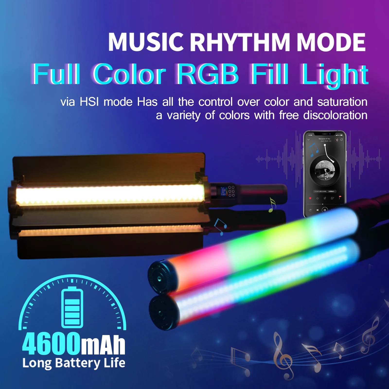 Rgb Video Light Stick Wand Lâmpada Led Colorida Luz de Preenchimento Flash Portátil Velocidadelight Iluminação Fotografia Suporte para Tripé Festa - Image 3