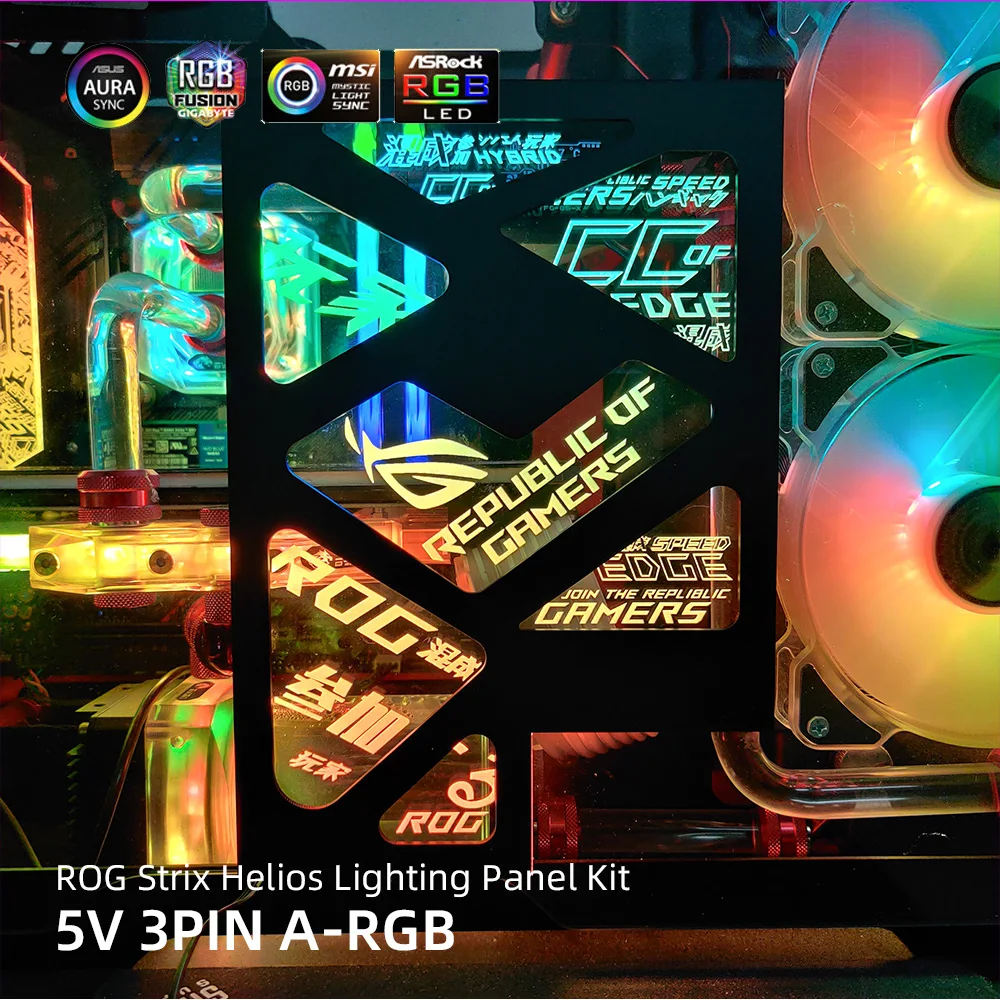 4pcs RGB Panel Kit For ROG Helios GX601 PC Case MOD DIY Buid ASUS Strix Decoration Refit ARGB Plate Customize Power Supply Cover