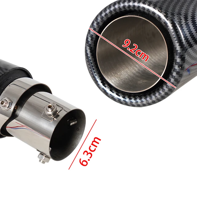 Universal AdjustableCar LED Exhaust Muffler Tip Pipe Red/Blue Light Flaming Bent Modified Single