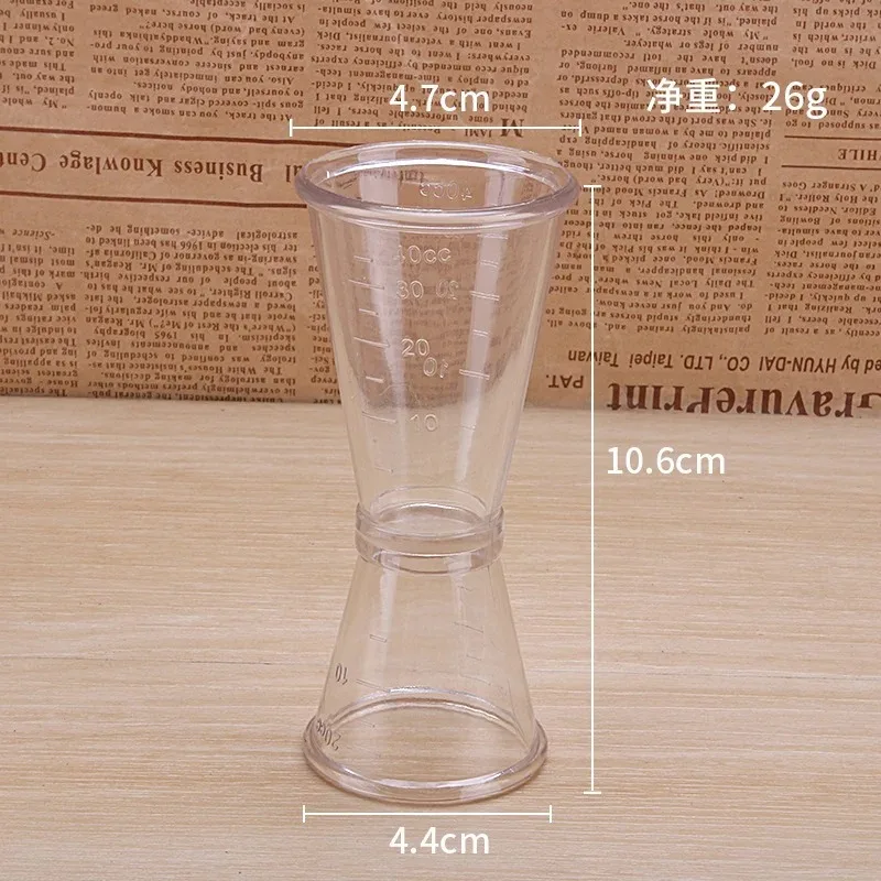 40/10CC measuring jigger Resin Transparent Measuring Cup Party Wine Cocktail Shaker Ounce Cup Measuring Jigger Kitchen Barware Party Supplies