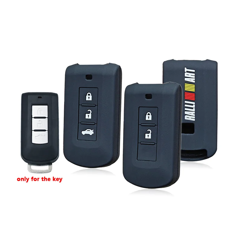 Key Case For MITSUBISHI Ralliart OUTLANDER Lancer EX ASX Colt Grandis Pajero Sport Remote holder Silicone Key FOB Protect Case Cover Skin