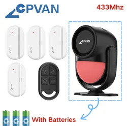 Advanced Wireless Motion and Door Sensor Alarm with Remote Control for Home Security Protection (Set6 black)