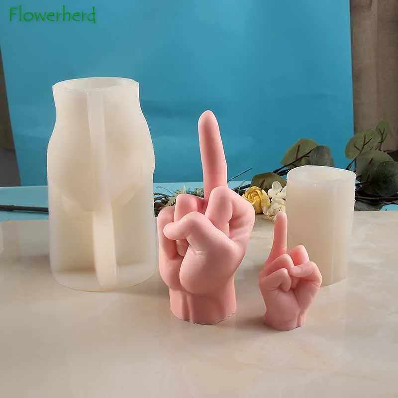 1Pc Middle Finger Candle Silicone Mold For Handmade Candles Desktop  Decoration Gypsum Epoxy Resin Aromatherapy Candle Making