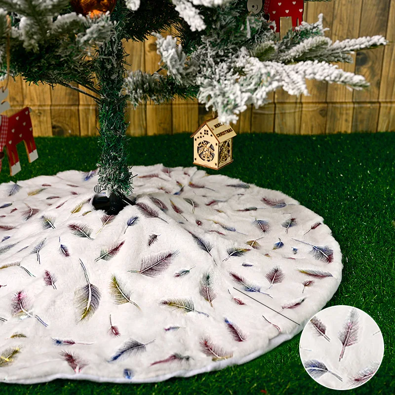 1 PC Christmas Decorations Christmas Gold Silver Feather Tree Skirt  Christmas Tree Decorations Home Decoration - AliExpress