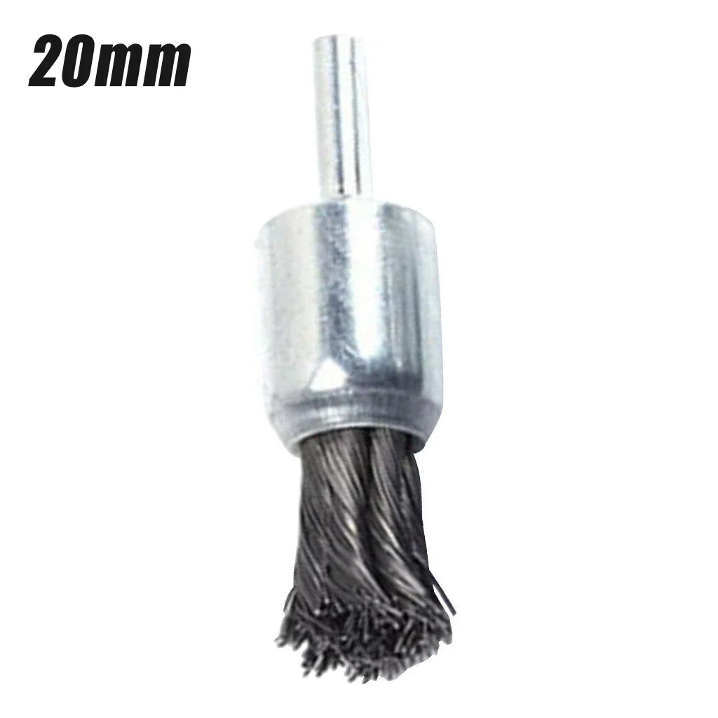 25/20mm Steel Brush Knot Wire End Brush Rust Paint Removal Tools With Shank For Die Grinder Or Drill Polishing