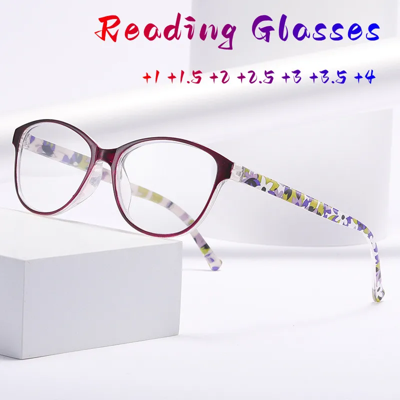 2023 Fashion Reading Glasses Women Anti Blue Light Computer Presbyopic Eyeglasses Diopter +1.0 1.5 2.0 2.5 3.0 3.5 4.0