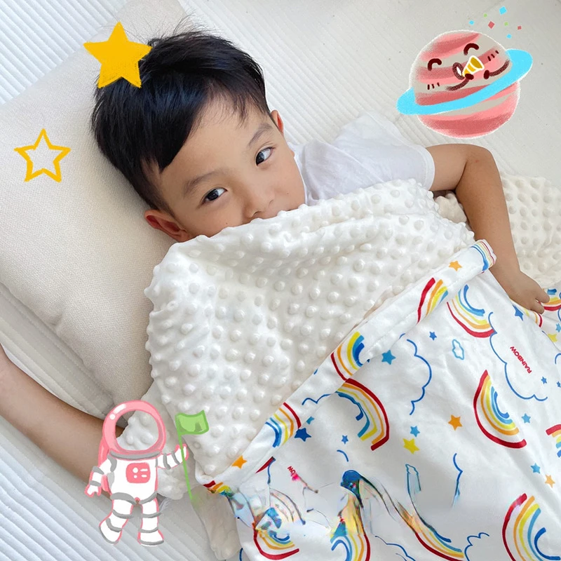 어린이 에어컨 편안한 수면 담요, 세탁 가능  점심 낮잠 이불, 사계절 소파 담요