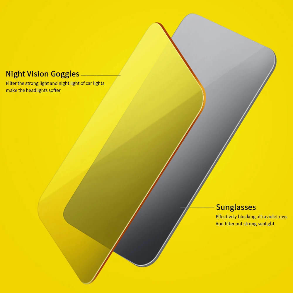 Car Sun Visor HD Anti Sunlight Dazzling Goggle Day Night Vision Driving Mirror UV Fold Flip Down Clear View Interior Mirrors