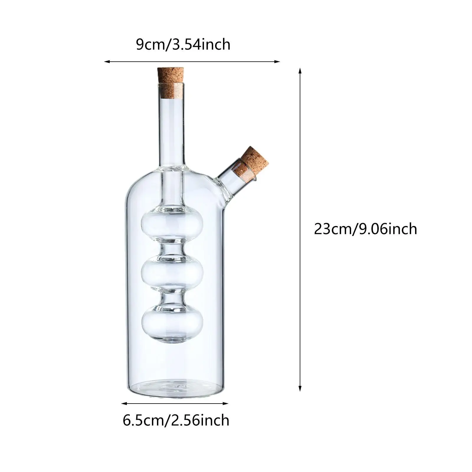 Oil and Vinegar Dispenser Glass, 2 in 1 Oil and Vinegar Bottle, Cruet Bottle 6