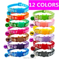 Lot 12 Wholesale Cat Kitten Collars With Paw Dog Collar Small Puppy Cat Collars with Bell and Cat face 1