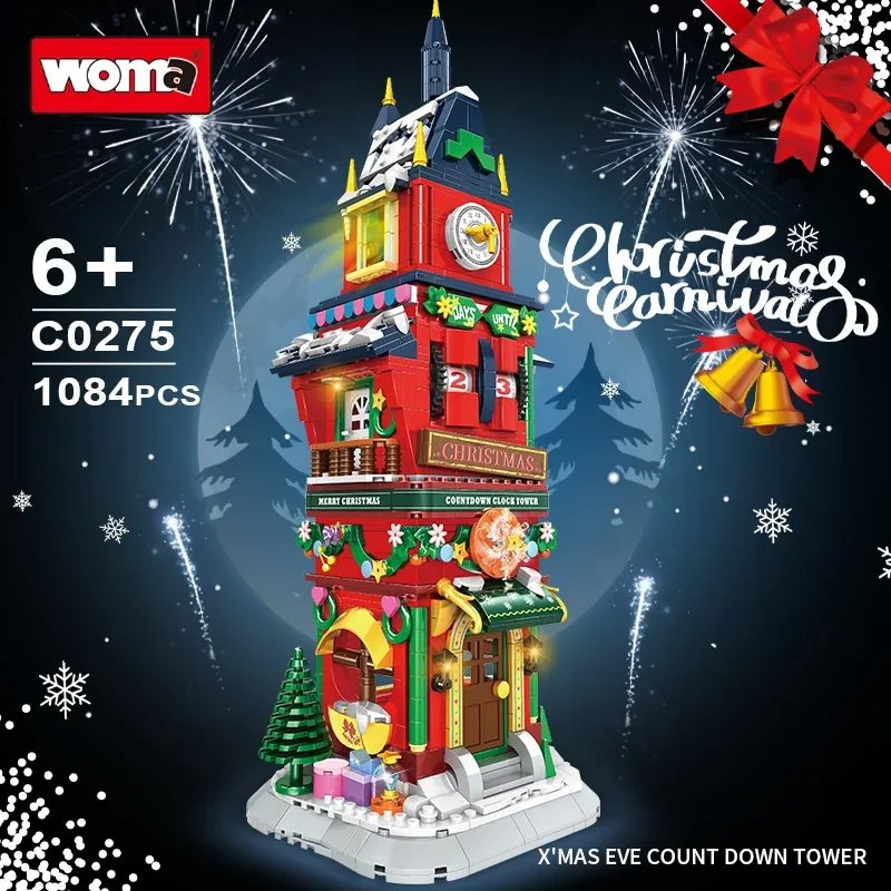 New City Creativity Winter Village Christmas House Christmas ART House Model Building Blocks Bricks Kids Toys Christmas Gifts