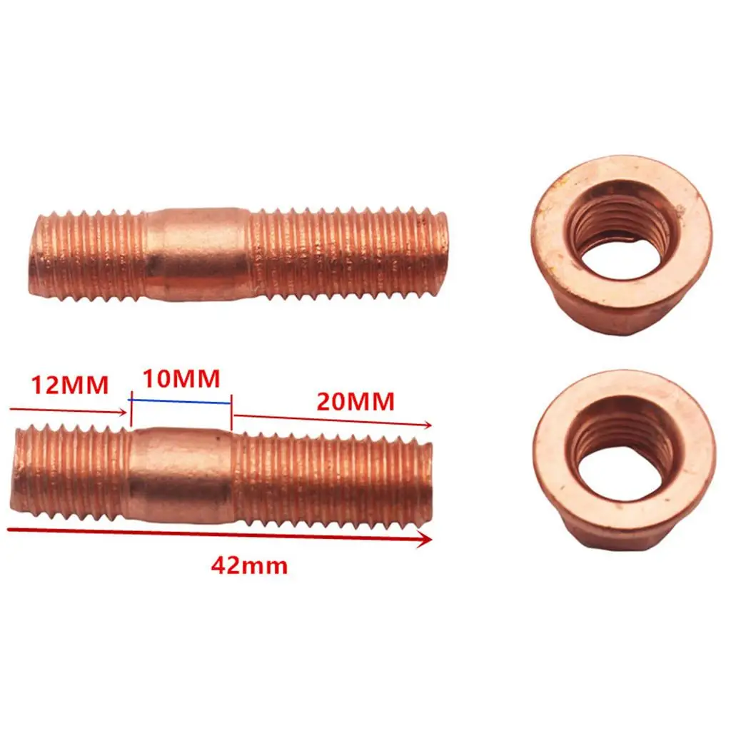 Exhaust Manifold Studs Nuts Set 2 X EXHAUST MANIFOLD STUDS NUTS SET M10 X 1.25 42MM LONG