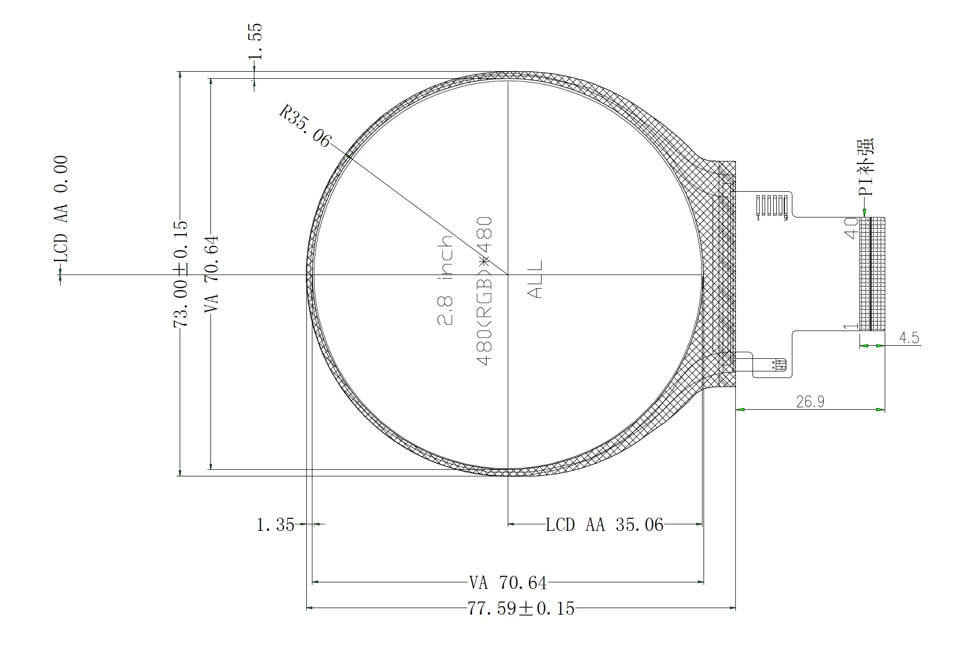 ® T-RGB ESP32-S3 2.8 inch LCD Touch Round Display ST7701S Screen ESP32-S3R8 Deve