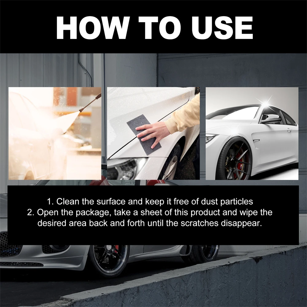 12pcs Nano Sparkle Cloth Magic Car Scratch Remover Car Polise Cleaning Nanosparkle Cloth for Vehicles Car Paint Deep Scratches 5