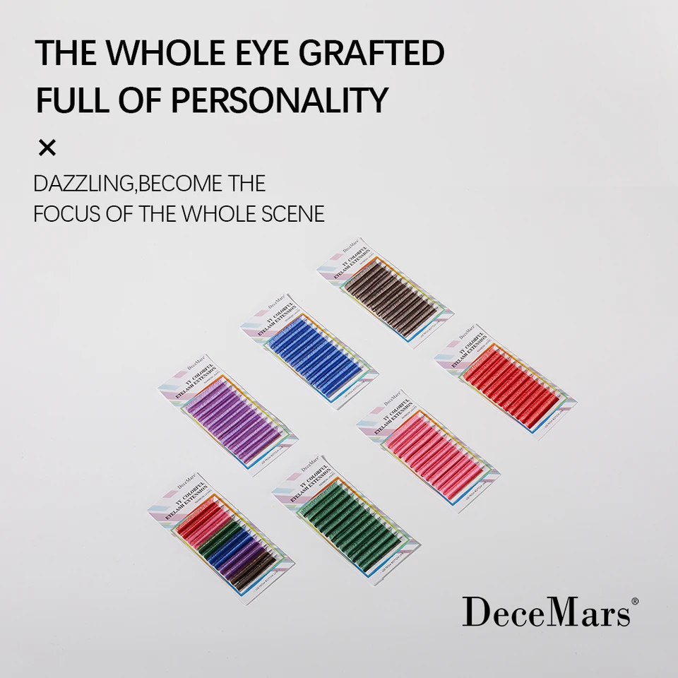 装飾カラーのつけまつげ,12ライン - AliExpress