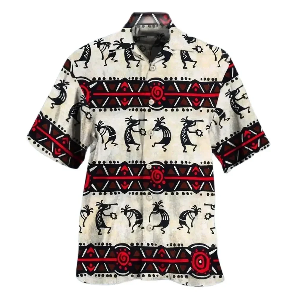 

2024 Viking Men's Shirt Animal Cuban Collar Shirt For Men 3d Printed Summer Vintage Men Clothing High Street Short Sleeve Tops