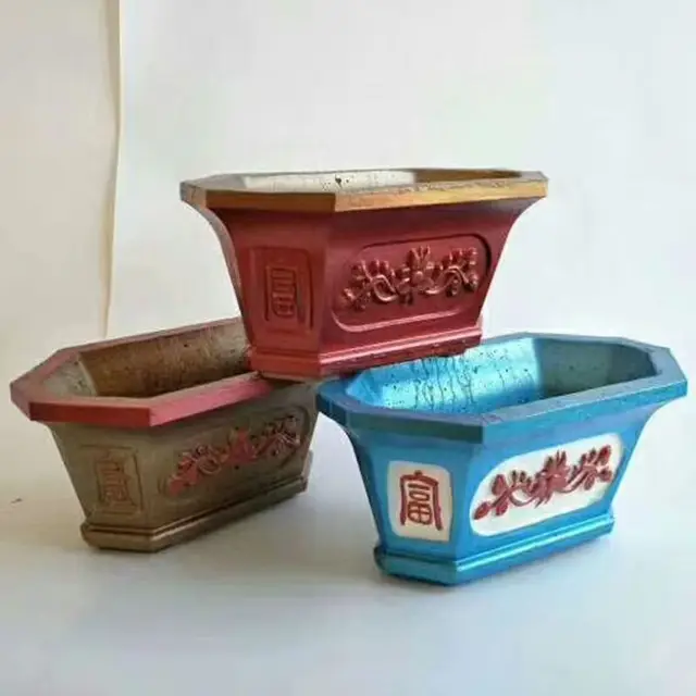 Téglalap Alakú Cement Virág Edény Penész Római Oszlop Európai Stílusú Bonsai Modell Nagy Kicsi Csiszolás Házi Készítésű - Image 5