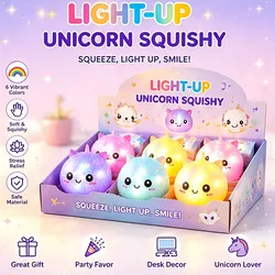 Magical Unicorn Bao Bun Squishy Glitter Jelly Bead Stress Reliever Desk Decor Gift (One random color)