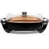 Professional Non-stick Copper Electric Skillet Jumbo, Deep Dish with Tempered Glass Vented Lid, Upgrade Thermostat 1
