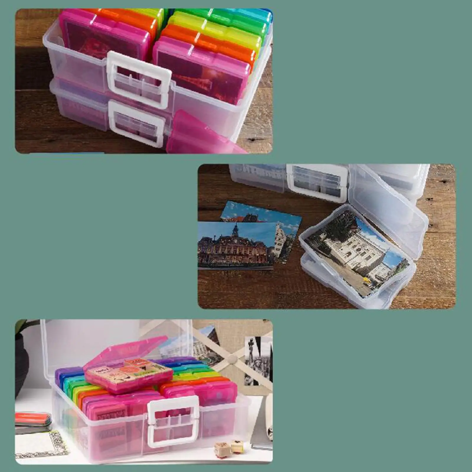 Photo Storage Box 4x6" Crafts Seeds Stickers Cards Case Container