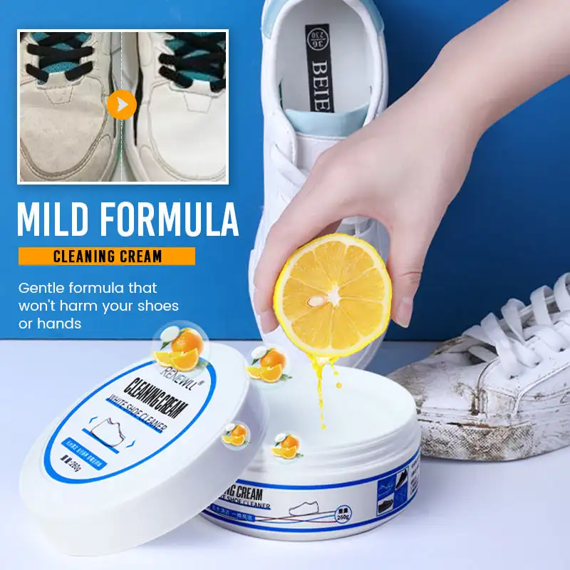 100g White Shoe Cleaning Cream Reusable White Shoe Cleaning Cream  Multi-functional Cleaner With Wipe For For Shoes Clothes Sofa - AliExpress