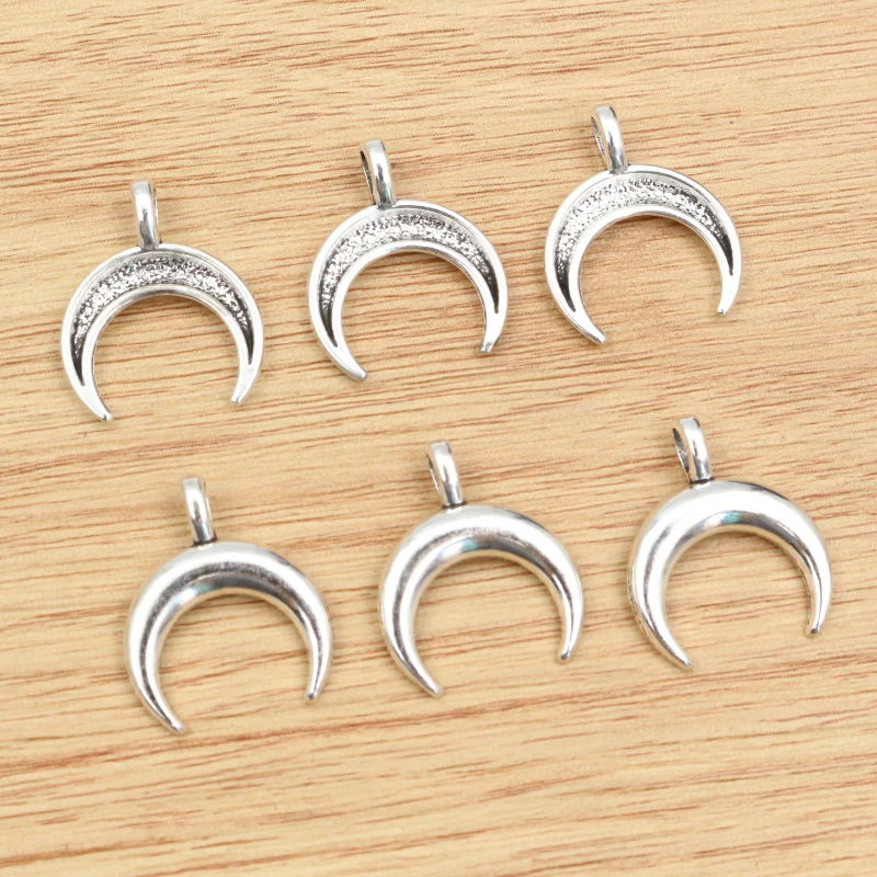 30pcs 20x17mm Charme Antikes Silber Überzogen Mond Chrams Metall Legierung Anhänger DIY Schmuck Finden Zubehör