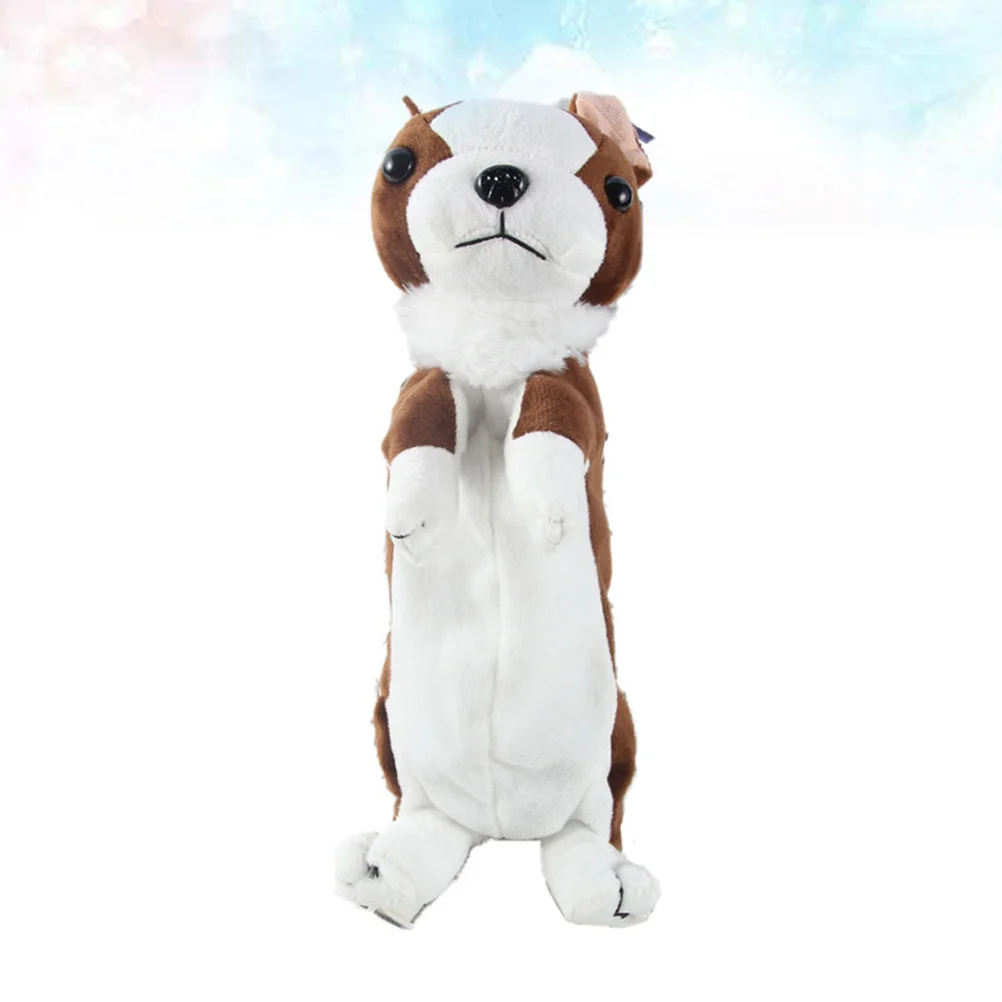 

Plush Bag Stationery Case Student Pen Storage Bag for School Office Use ( Lupus Familiaris )