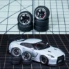 Microkiom 11.2mm 1/64 Car Model GT Series Modified wheel belt Metal shaft injection wheel Disc brake  (larger size) 1