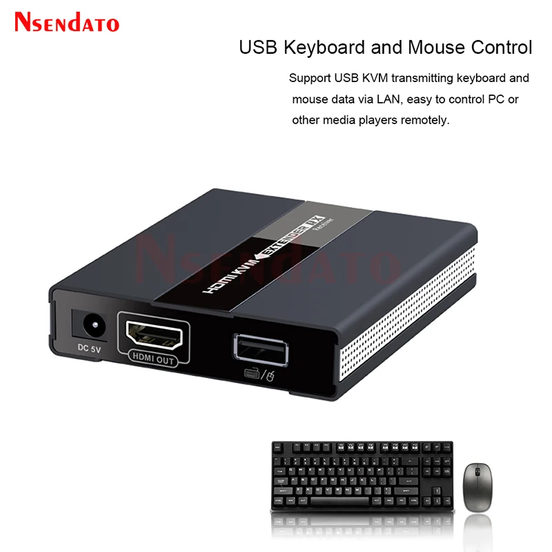 LKV371KVM HDMI KVM Extender Switch Over 60M RJ45 USB KVM HDMI Extender Over CAT5e/6 For PS4 USB Keyboard Mouse