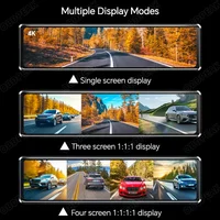 Caméra de Tableau de Bord A8 4CH de 11.26 Pouces, 4K, Wifi, Rétroviseur, 4 Caméras, Enregistreur Vidéo de Voiture, Objectif Touriste, ADAS, BSD, Vision Nocturne, Parking 24H 4