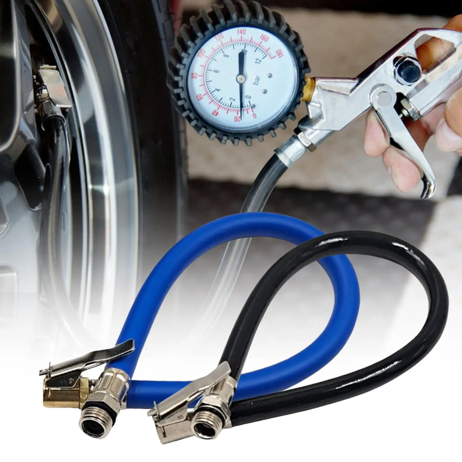 Connecteur de Clip de tuyau d'extension de gonfleur de pneu universel,  accessoires d'entretien de voiture, pièces de rechange pour pompe à pneu