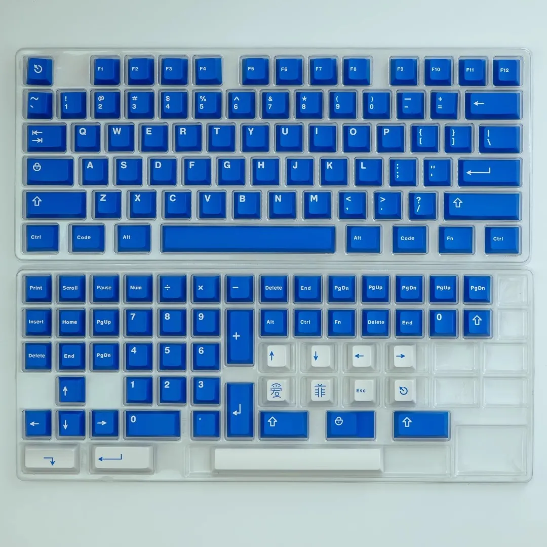 Abs Double Shot Key Caps Keycaps Azuis Cherry Perfil Keycap Ícone Gmk Clássico 61 64 68 84 87 96 980 104 132 Chaves Set - Imagem 3