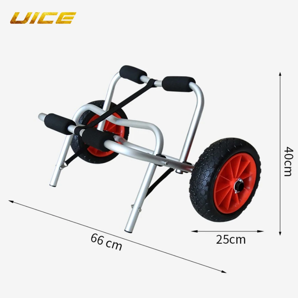 נייד מתקפל עגלת קיאק Carrier עגלת עם נשלף גלגלים אלומיניום גומי אוניברסלי קאנו יד עגלת