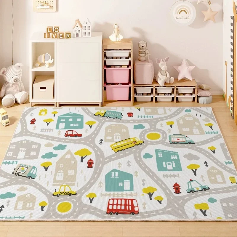 Children's Room Play Area Carpet Living Room Bedroom Children's Car track Digital puzzle game mat Baby play crawl mat