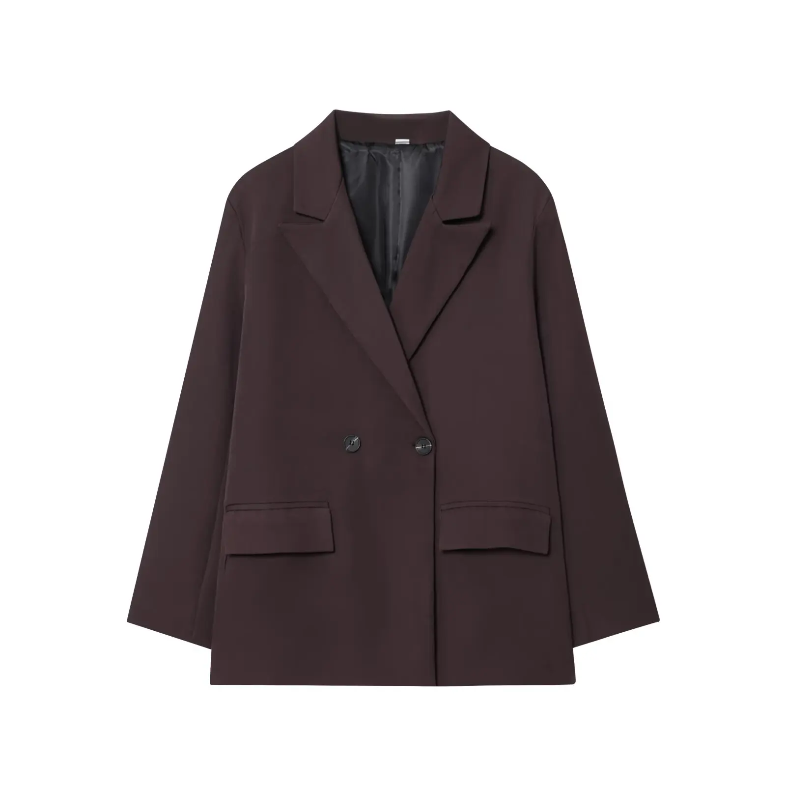 Modischer Damen-Blazer Büro-Dame Langarm Doppelreihiger Mittellanger Casual-Anzug Mantel Elegante Schlichte Stilvolle Oberbekleidung – Detail 6